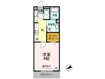 アムールYH(1K/3階)の間取り写真