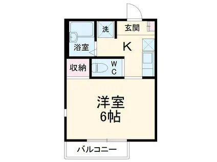 東急東横線 日吉駅(神奈川) 徒歩10分 2階建 築4年(1K/2階)の間取り写真