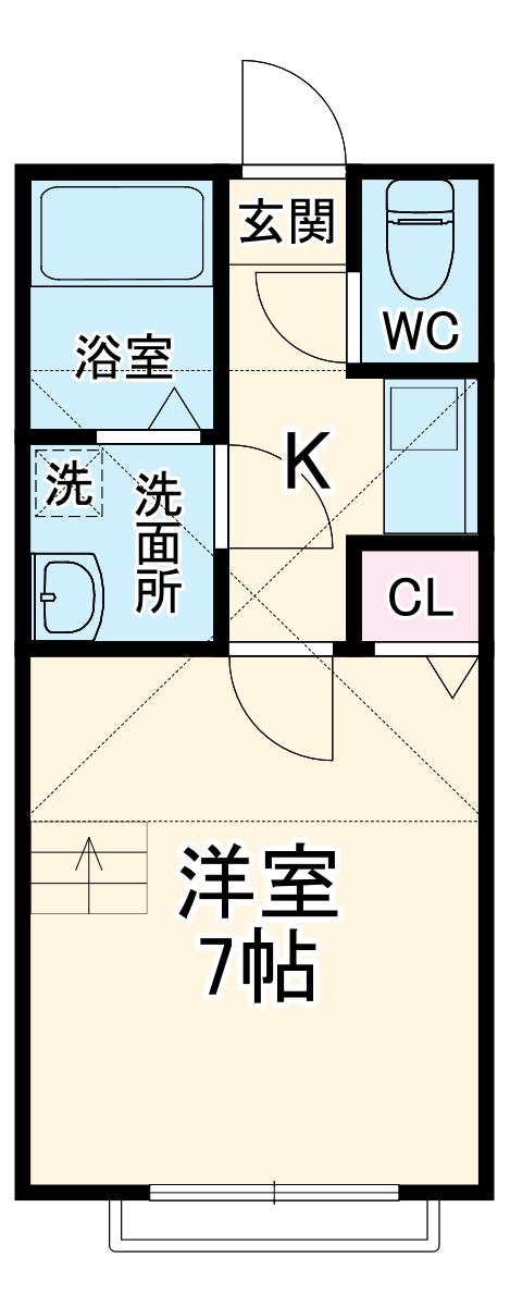 ベルガーデン(1K/2階)の間取り写真