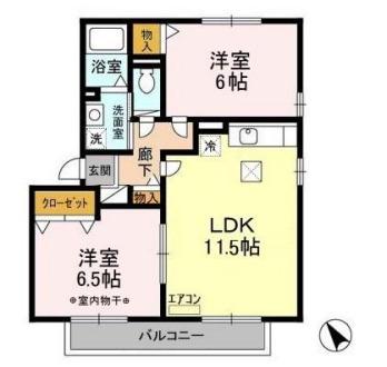 ファースト・エアフォルク123(2LDK/2階)の間取り写真