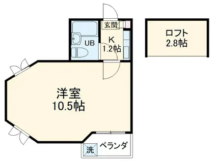 ジュネパレス市川第09(1K/1階)の間取り写真