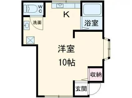 ベルツリー(ワンルーム/1階)の間取り写真