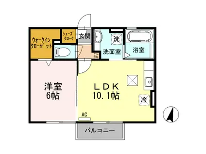 ル・カルテットヒロミ(1LDK/2階)の間取り写真
