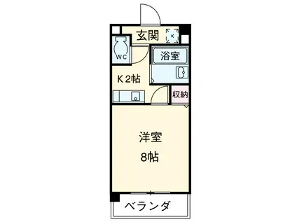 グランデュール46(1K/3階)の間取り写真