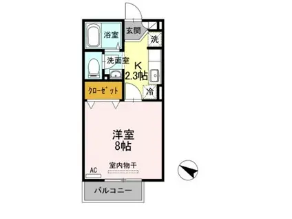 ラプンツェル(1K/1階)の間取り写真