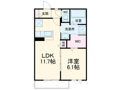 リアン テラス A(1LDK/1階)の間取り写真