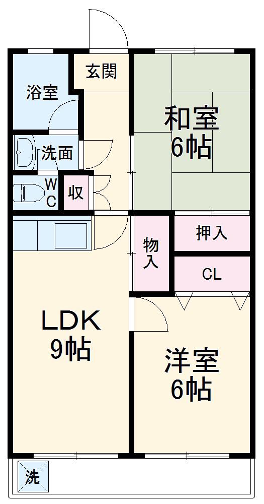 野添マンションひろみ(2LDK/5階)の間取り写真