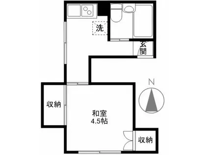 馬場下ハウス(1K/2階)の間取り写真