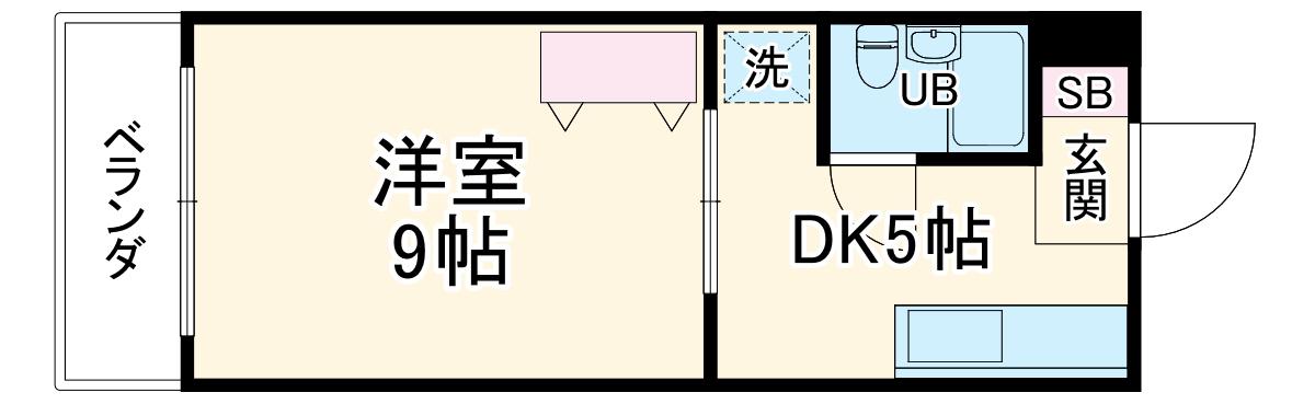 ヒルトップ カトウ(1DK/2階)の間取り写真