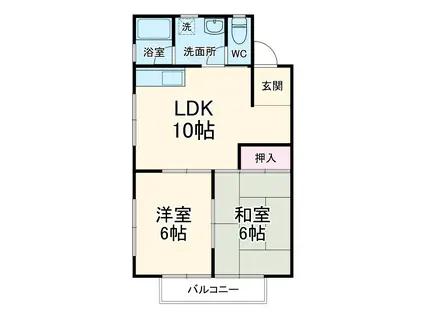 さなるVILLA(2LDK/1階)の間取り写真