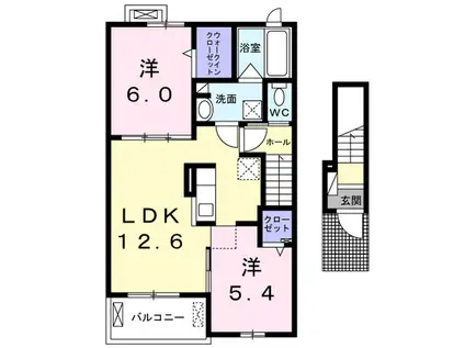 ココ・ベレット(2LDK/2階)の間取り写真