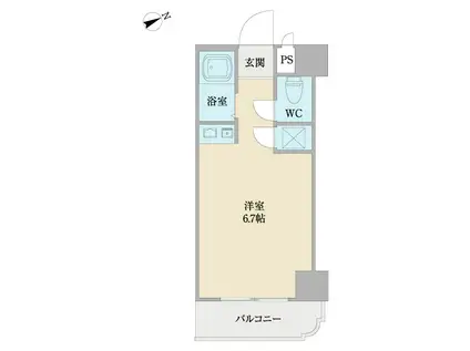 VITA六番町(ワンルーム/2階)の間取り写真