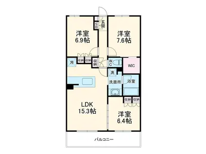 RESIDENCE D 東山(3LDK/2階)の間取り写真