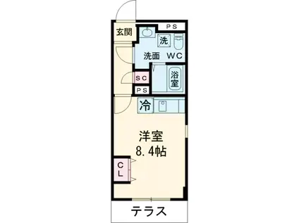 グローリオシェルト練馬桜台(ワンルーム/2階)の間取り写真