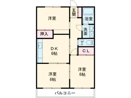 メゾン渋谷(3DK/2階)の間取り写真