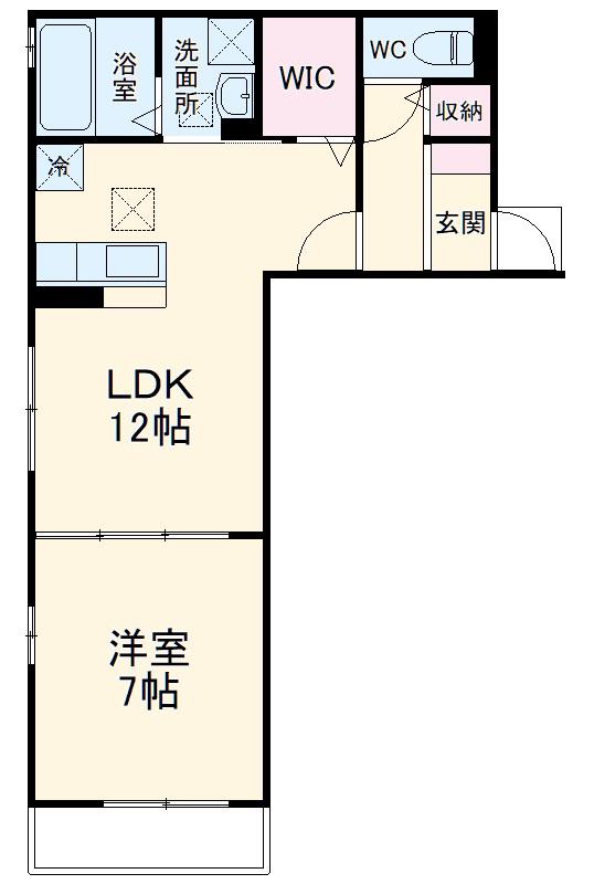 DWELLING-YU Ⅲ(1LDK/1階)の間取り写真