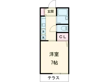 パインヒルズ都立大(1K/1階)の間取り写真