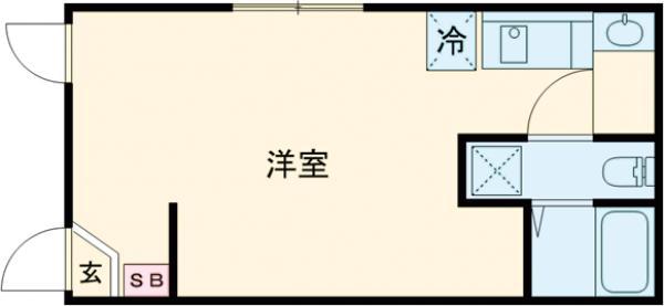 アイテラス(ワンルーム/1階)の間取り写真