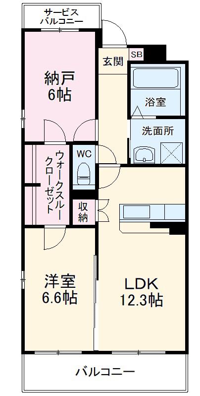 ルミエール(2LDK/2階)の間取り写真