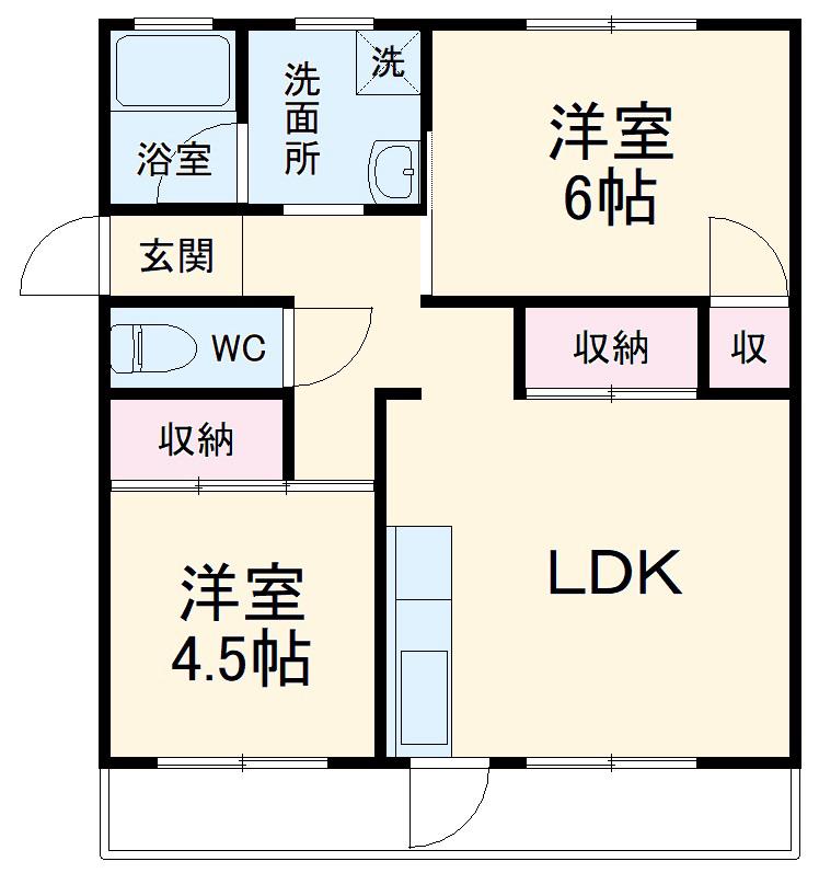 コーポ鈴木(2LDK/3階)の間取り写真
