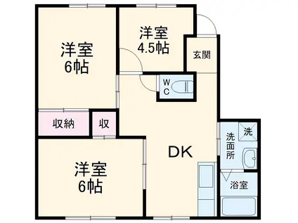 グリーンハイツ稲葉(3DK/1階)の間取り写真