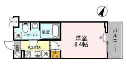 LAULEA越谷(1K/1階)の間取り写真