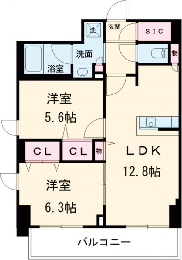 ロイジェント志村坂上(2LDK/7階)の間取り写真