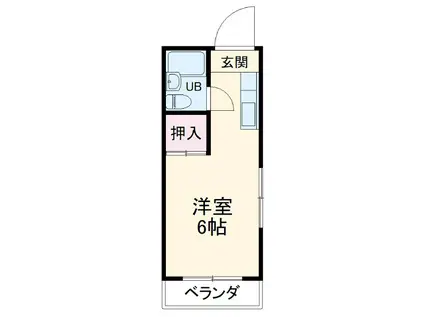 コーポ野田(ワンルーム/2階)の間取り写真