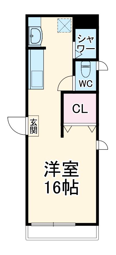 MONS10(ワンルーム/1階)の間取り写真