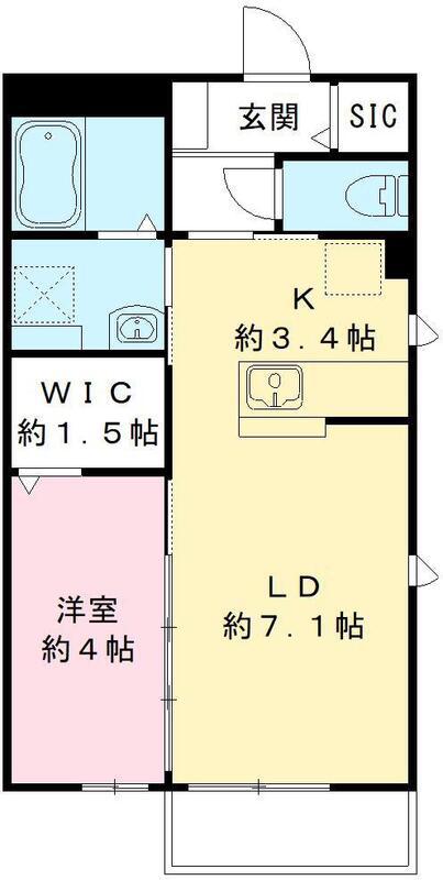 グランコートⅡ(1LDK/1階)の間取り写真