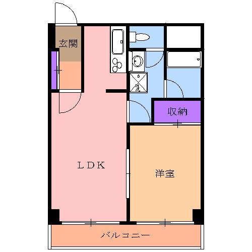 シャングリラ今泉(1LDK/4階)の間取り写真
