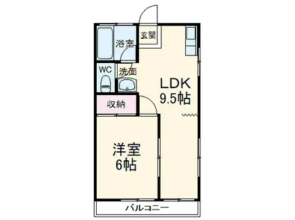 加藤ハイツB(1LDK/2階)の間取り写真