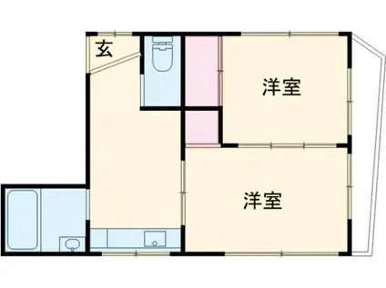 鈴木第一ビル(2K/3階)の間取り写真