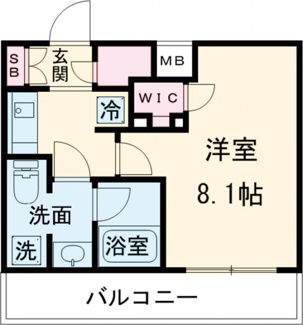 AXAS明大前(1K/4階)の間取り写真