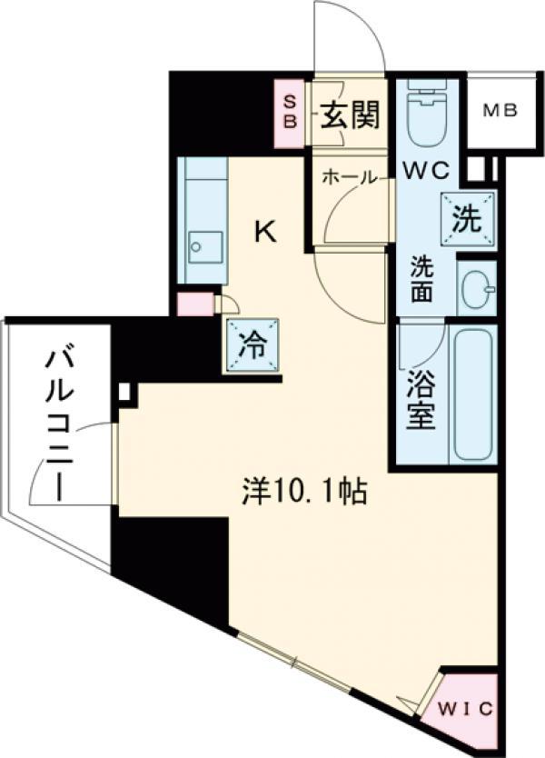 AXAS桜上水アジールコート(ワンルーム/6階)の間取り写真