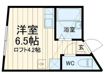 ユナイト根岸ミランダの杜(ワンルーム/2階)の間取り写真
