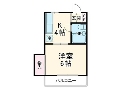 クレール高野(1K/1階)の間取り写真