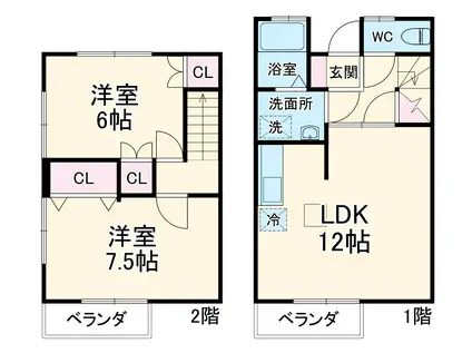 カゼエルBIG葵 1(2LDK)の間取り写真