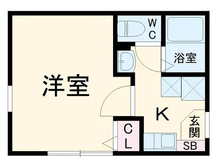 リーヴェルポート金沢文庫LEMURIA(1K/2階)の間取り写真