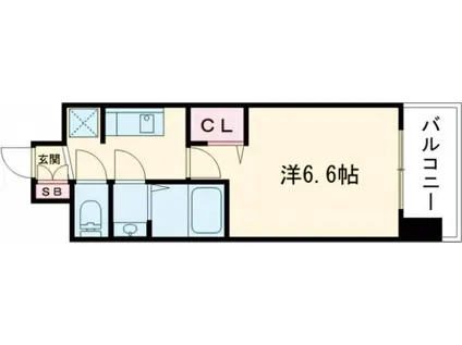 ファステート京都西院パール(1K/2階)の間取り写真