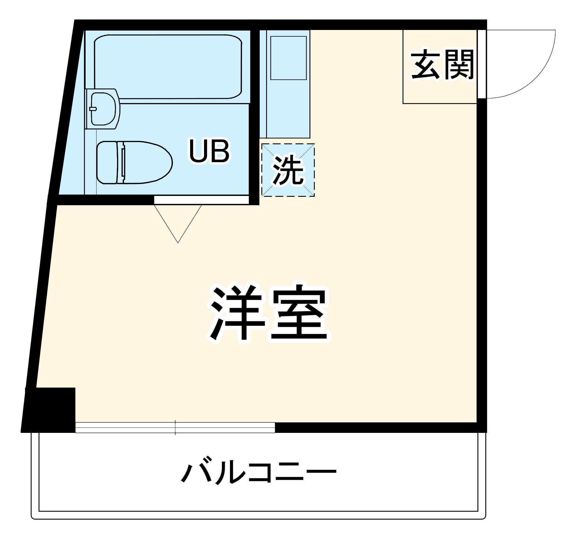 ベルハイツ入間(ワンルーム/1階)の間取り写真