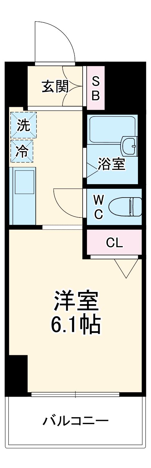 ラグジュアリーガーデン東松戸(1K/4階)の間取り写真