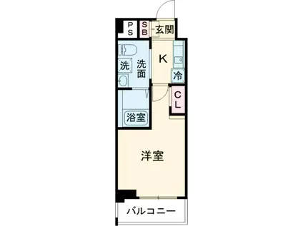 RJRリクロス高砂(1K/3階)の間取り写真