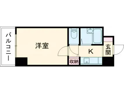 グリンヒルズ(1K/4階)の間取り写真