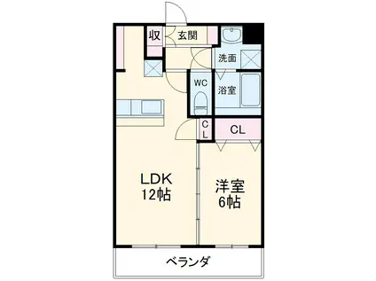 ル・シャージュ(1LDK/3階)の間取り写真
