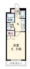 アヴェニール(1K/2階)の間取り写真