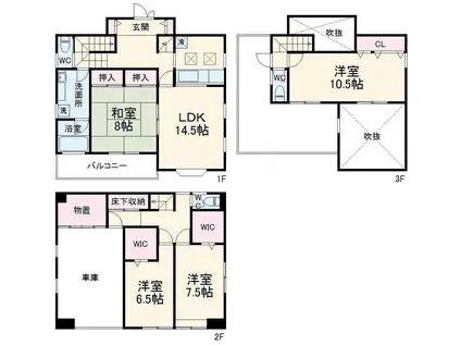 京成電鉄本線 谷津駅 徒歩4分 3階建 築24年(4LDK)の間取り写真