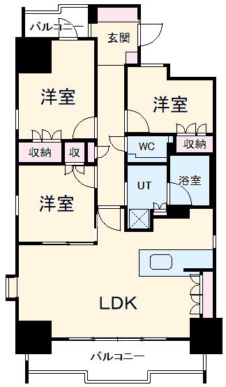 サンクレーア東山(3LDK/2階)の間取り写真