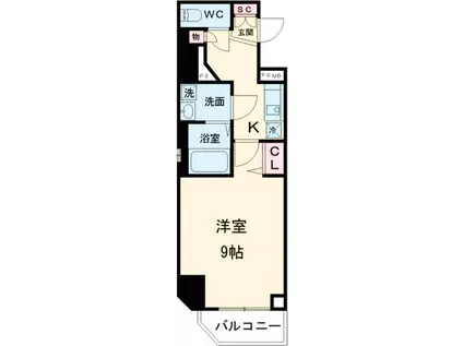 ルクレ上北沢ルネサンスコート(1K/5階)の間取り写真