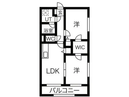 クレドゥール(2LDK/3階)の間取り写真